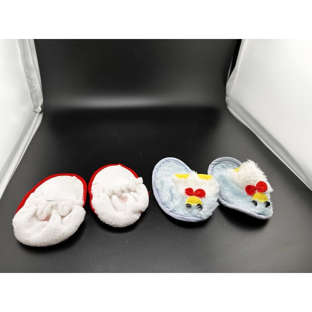 16” 18” 2 Pairs Of Doll Slippers Penguin Blue White‎ And Red With Squeaker CPK